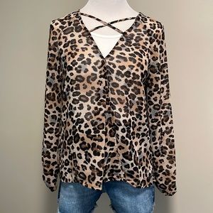 Maurices Leopard Sheer Blouse
